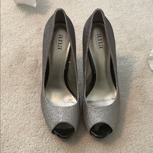 Sparkle open toe heels